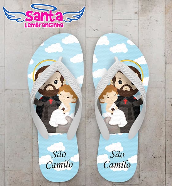 Chinelo Religioso Católico Personalizado São Camilo COD 9569