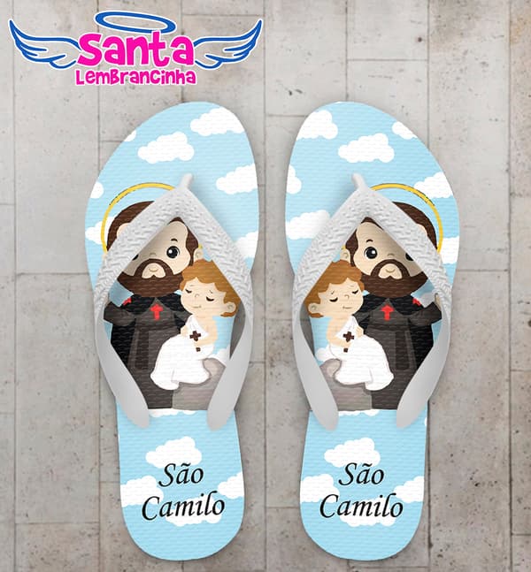 Chinelo Religioso Católico Personalizado São Camilo COD 9569