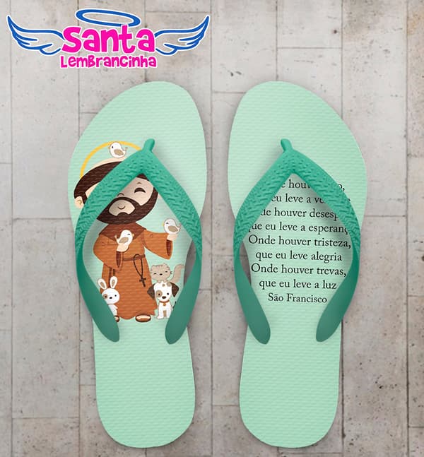 Chinelo Religioso Católico Personalizado São Francisco COD 9570
