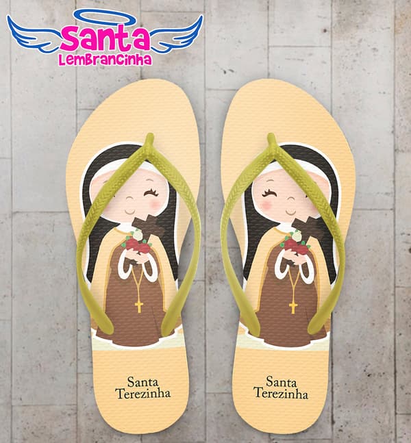 Chinelo Religioso Católico Personalizado Santa Terezinha COD 9566