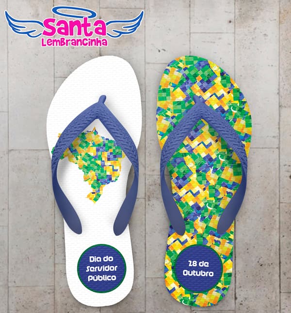 Chinelo Dia do Funcionário Publico Personalizado Brasil COD 9415