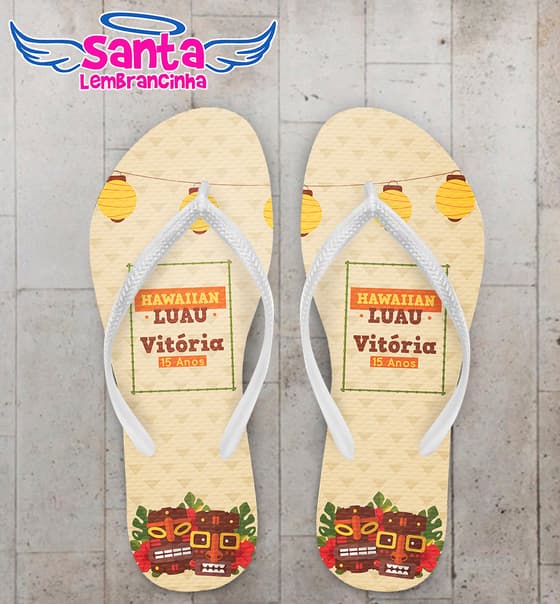 Chinelo 15 Anos Personalizado Luau COD 9396