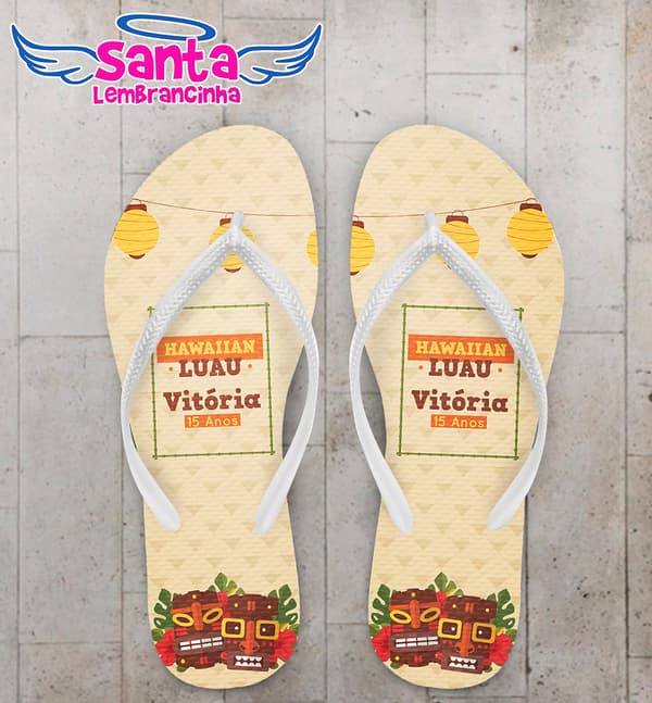 Chinelo 15 Anos Personalizado Luau COD 9396