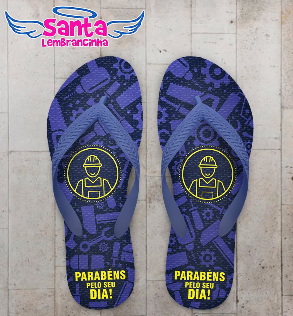 Chinelo Dia do Trabalhador Personalizado com Ferramentas COD 9413