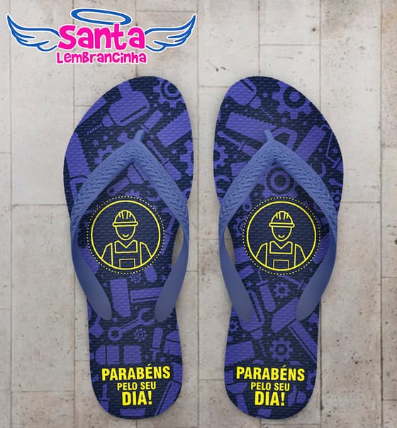 Chinelo Dia do Trabalhador Personalizado com Ferramentas COD 9413