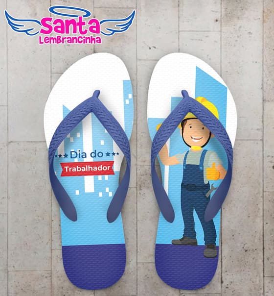 Chinelo Dia do Trabalhador Personalizado com Prédios COD 9409