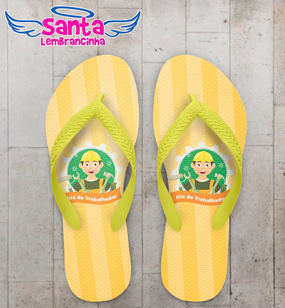 Chinelo Dia do Trabalhador Personalizado Listrado COD 9410