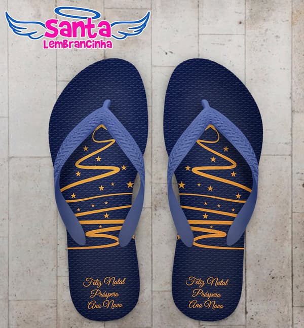 Chinelo Natalino Personalizado com Estrelas COD 9695