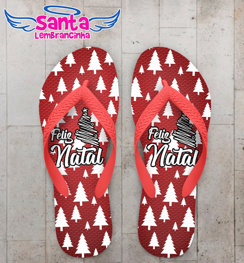 Chinelo Natalino Personalizado Árvore de Natal COD 9709