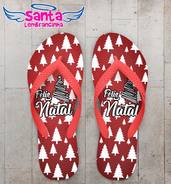 Chinelo Natalino Personalizado Árvore de Natal COD 9709