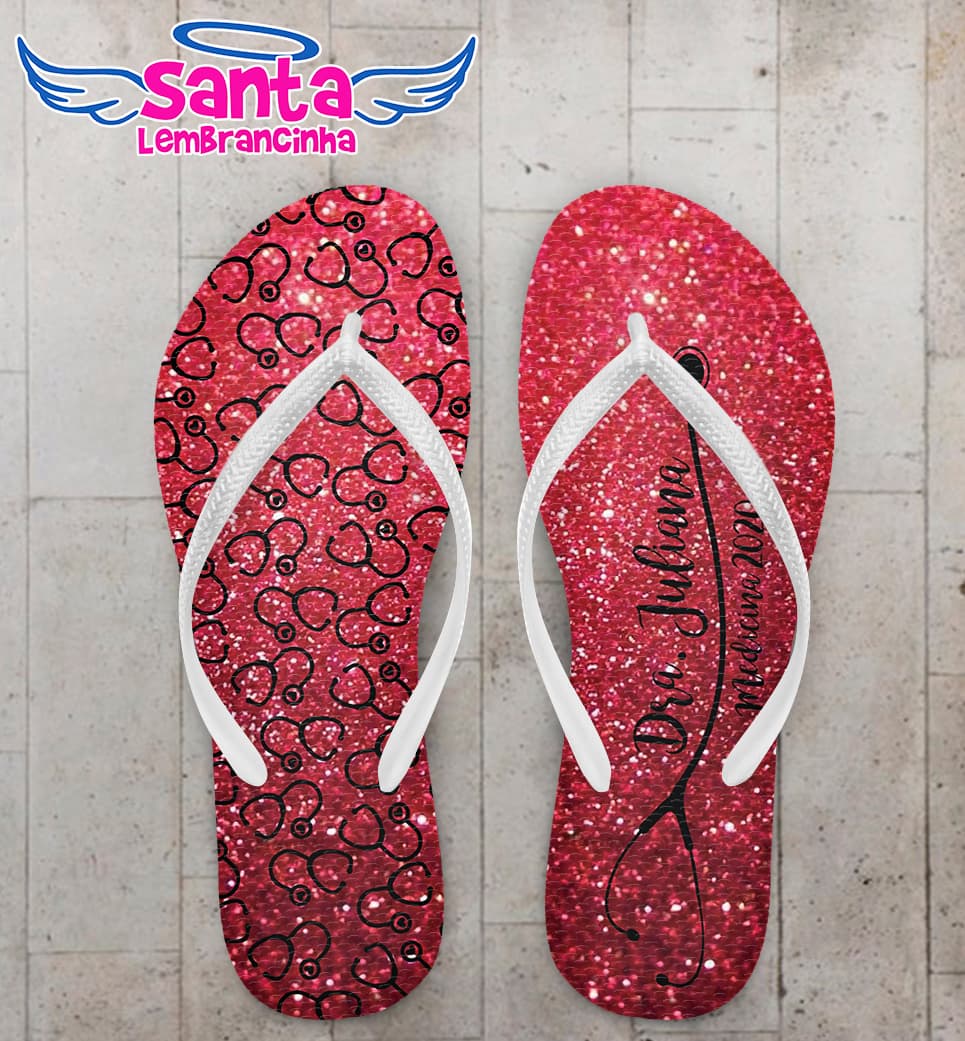Chinelo Formatura Medicina Glitter Personalizado COD 9575