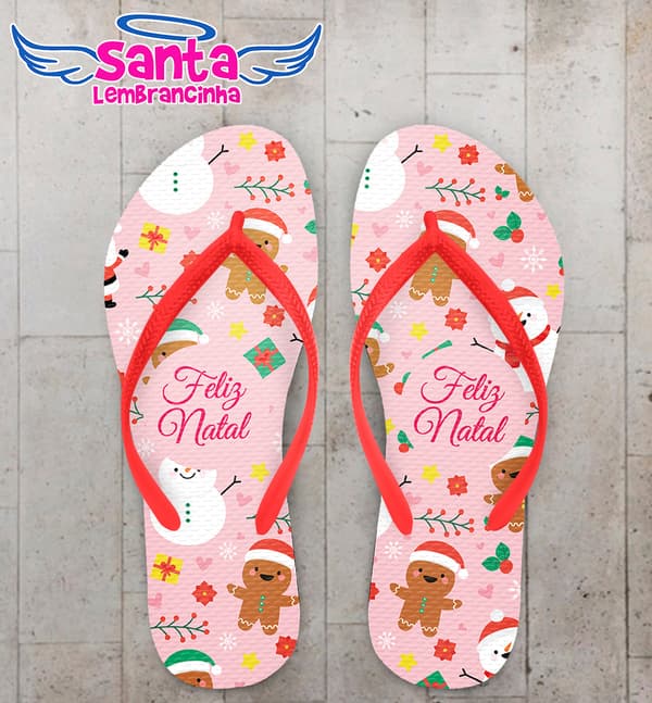 Chinelo Natalino Enfeite Personalizado COD 9699