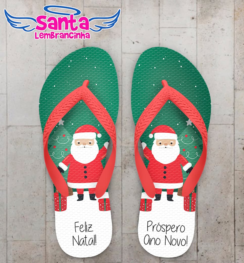 Chinelo Natalino Personalizado Papai Noel COD 9704