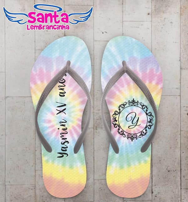 Chinelo 15 anos Brasão Frase COD 7842