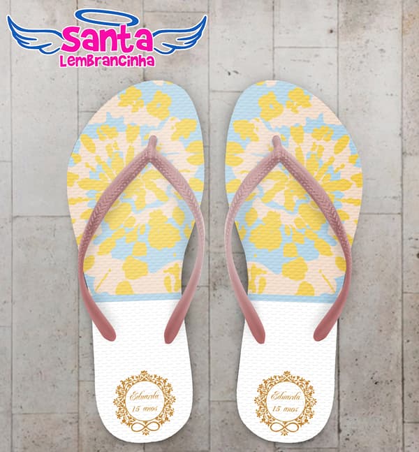 Chinelo 15 anos Tie Dye Metade Personalizado COD 7859