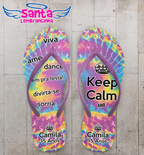 Chinelo 15 anos Tie Dye Dance Personalizado COD 7850