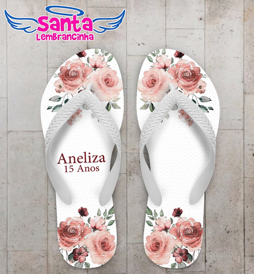 Chinelo Aniversario 15 anos Floral COD 9836