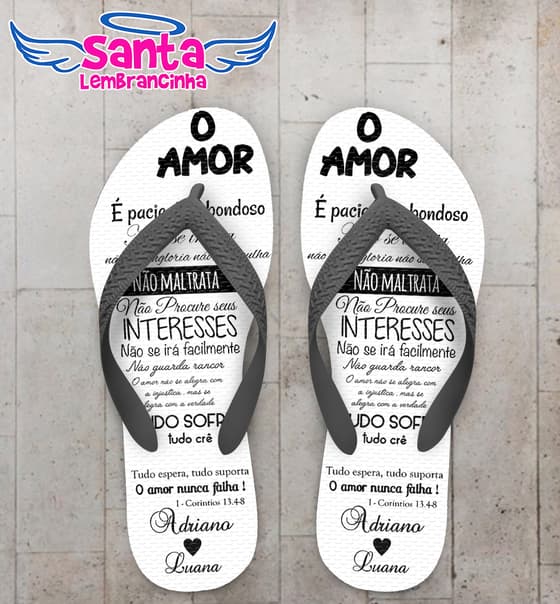 Chinelo Casamento Texto O Amor COD 9791