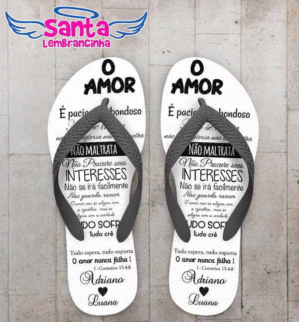 Chinelo Casamento Texto O Amor COD 9791