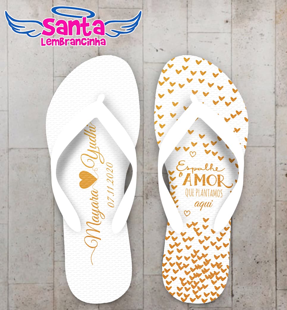Chinelo Casamento Coração Frase COD 9801