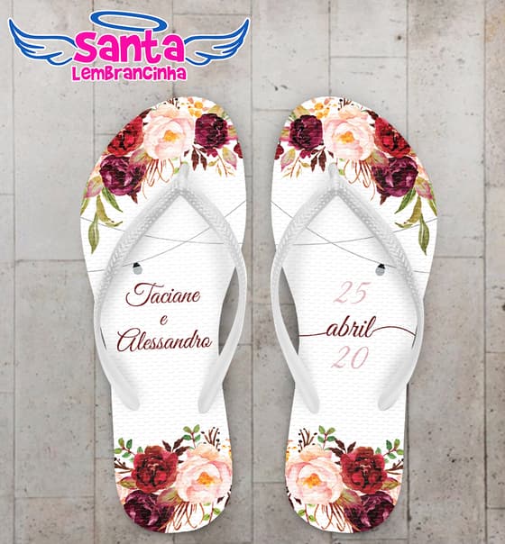 Chinelo Casamento Lampadas Floral COD 9802