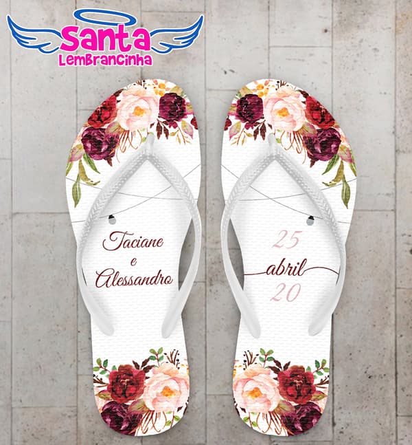 Chinelo Casamento Lampadas Floral COD 9802