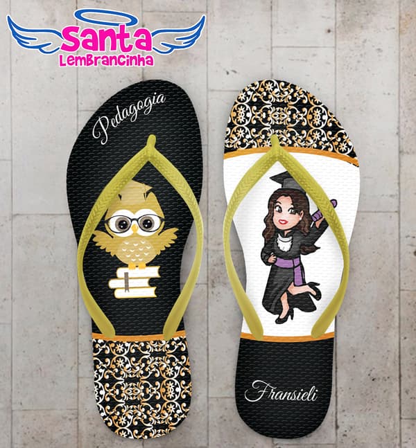 Chinelo Formatura Pedagogia Coruja COD 9835