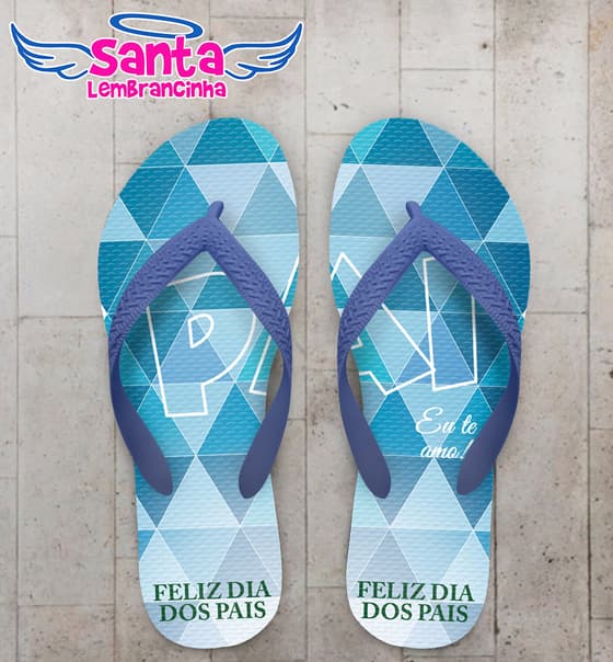 Chinelo Dia dos Pais Triangulos Te amo COD 9833