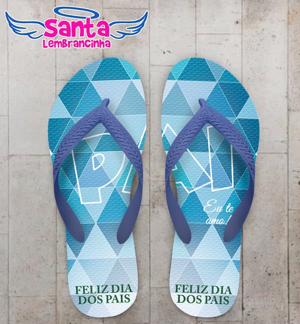 Chinelo Dia dos Pais Triangulos Te amo COD 9833