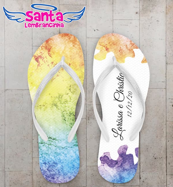 Chinelo Casamento Tie Dye Nomes Personalizado COD 7886