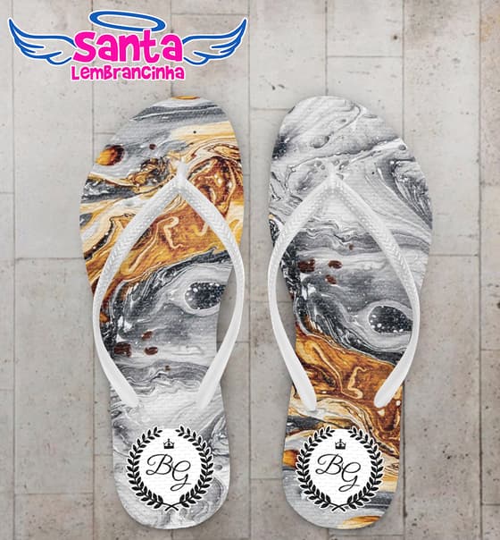 Chinelo Casamento Tie Dye Ouro Derretido Personalizado COD 7889