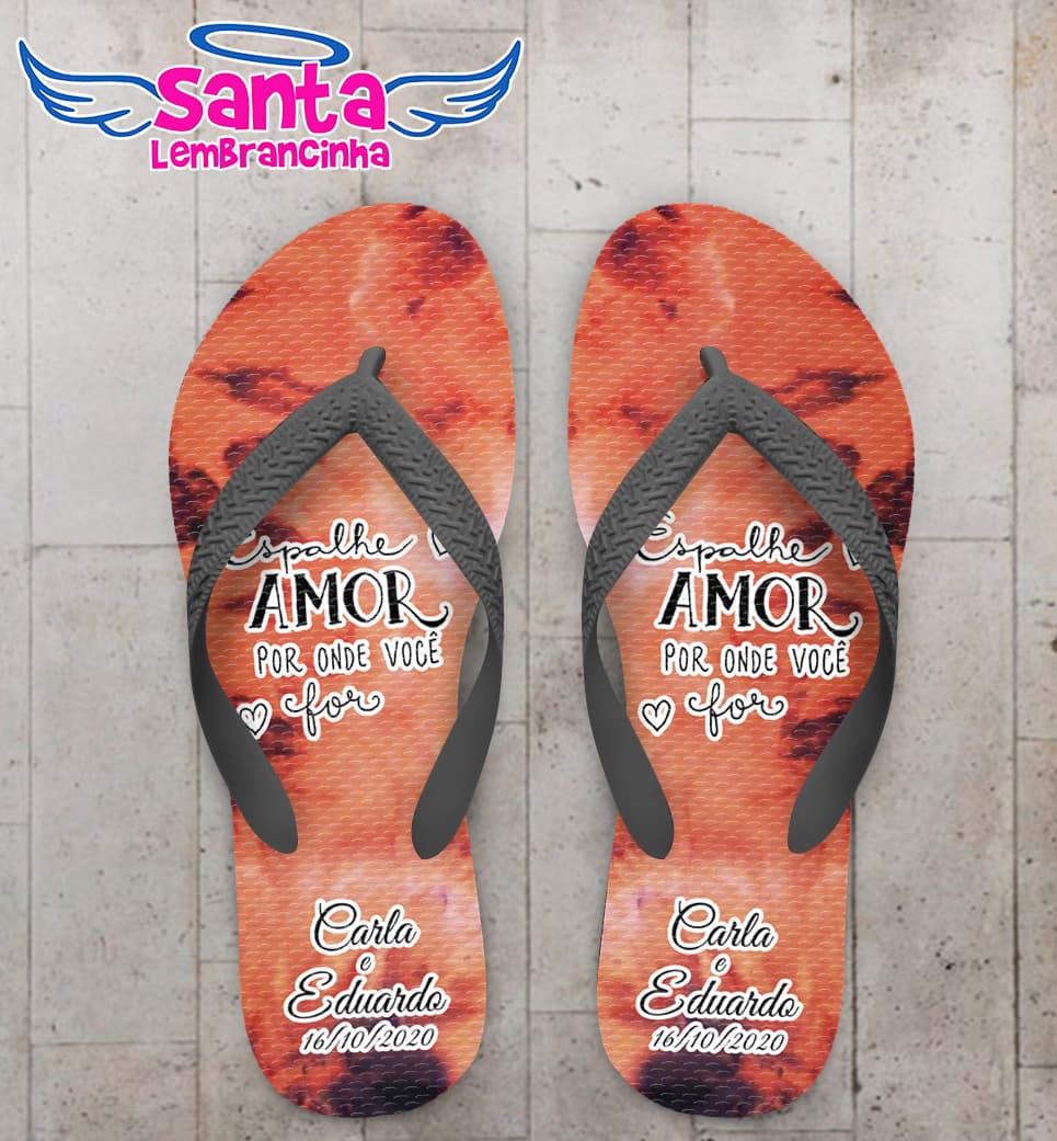 Chinelo Casamento Tie Dye Espalhe Amor Personalizado COD 7878