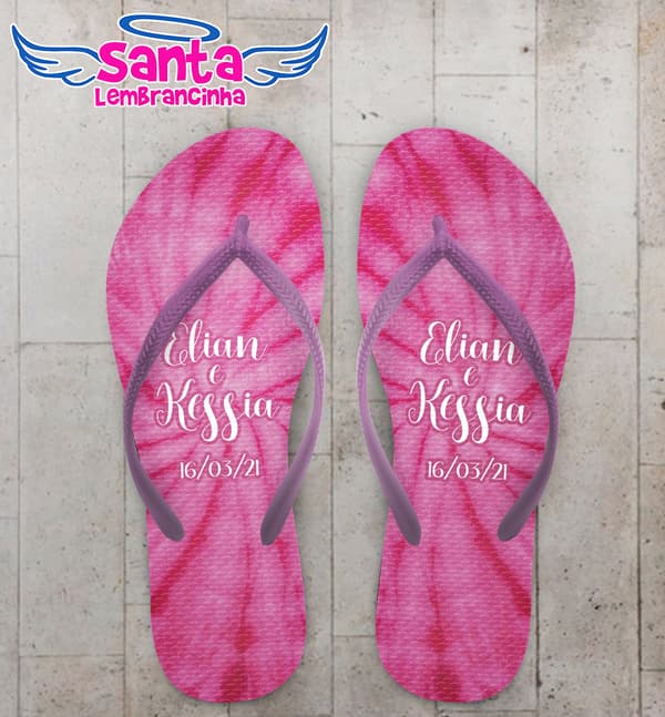 Chinelo Casamento Tie Dye Personalizado COD 7873
