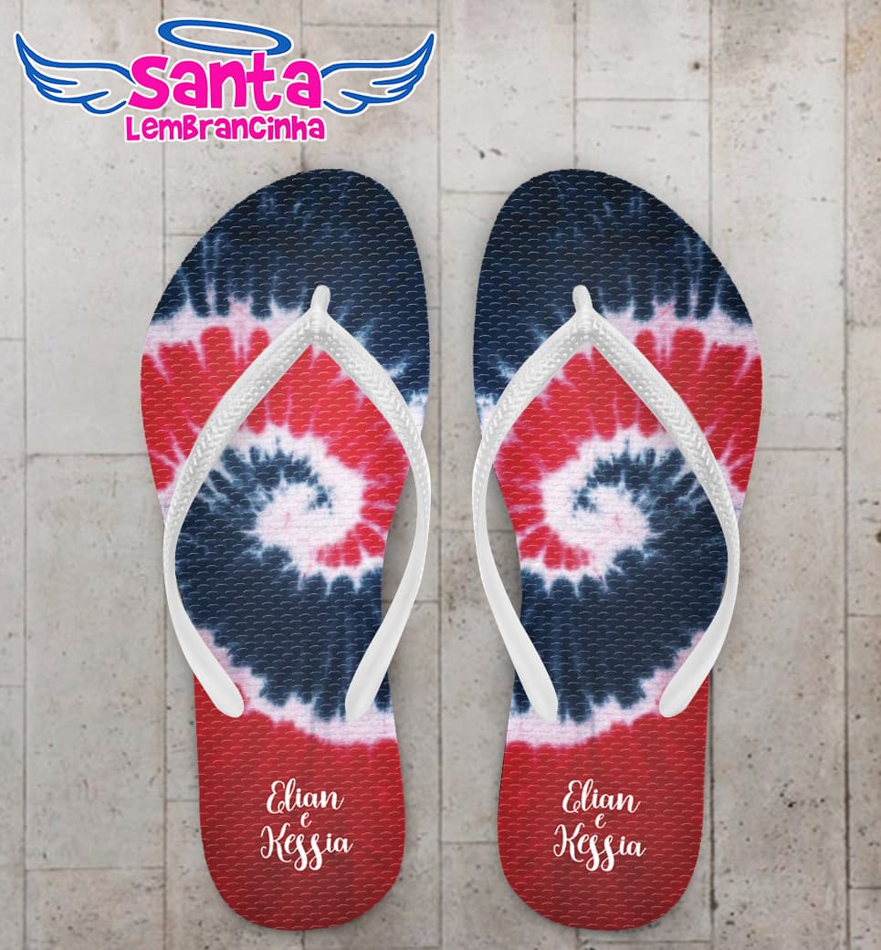 Chinelo Casamento Tie Dye Espiral Personalizado COD 7880