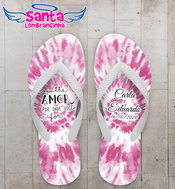 Chinelo Casamento Tie Dye Explosão Personalizado COD 7881