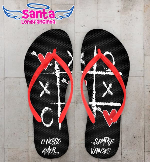 Chinelo Casamento Jogo da Velha Personalizado COD 8008
