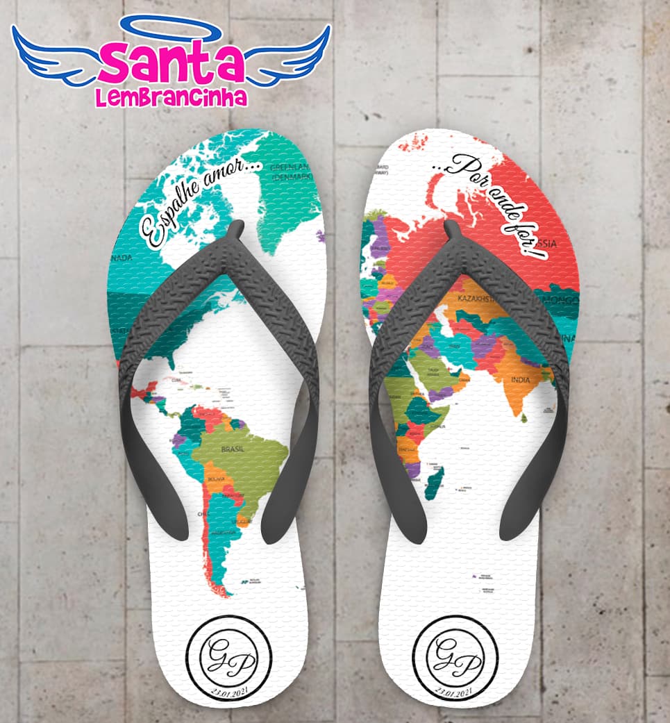 Chinelo Casamento Global e Internacional Personalizado COD 8000
