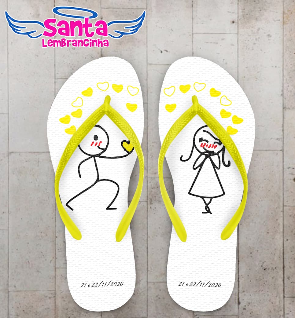 Chinelo Casamento Noivinhos Palito Personalizado COD 7991