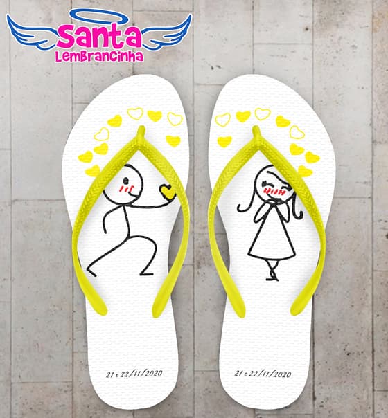 Chinelo Casamento Noivinhos Palito Personalizado COD 7991