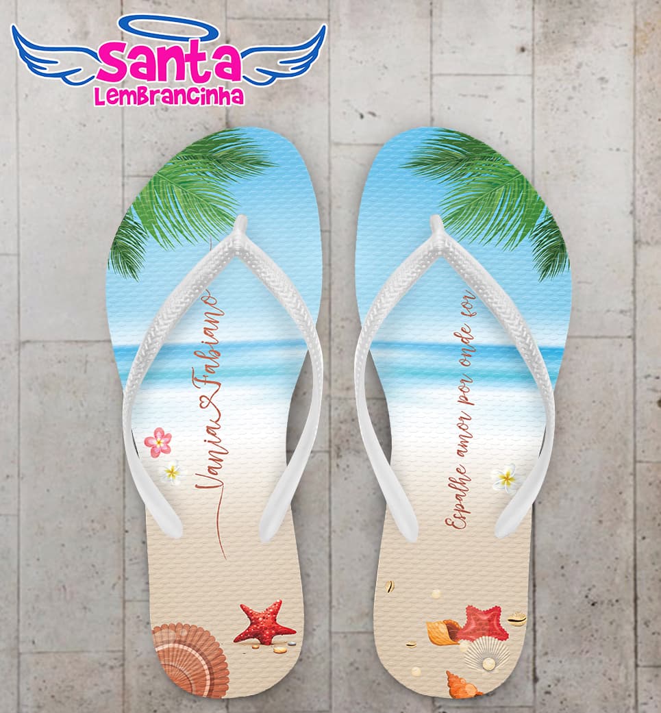 Chinelo Casamento na Praia Personalizado COD 8024