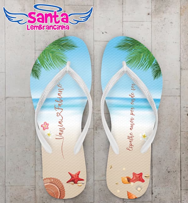Chinelo Casamento na Praia Personalizado COD 8024