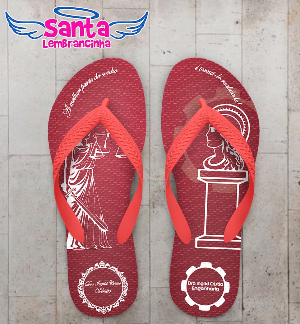 Chinelo Formatura Direito Vermelho Personalizado COD 8002