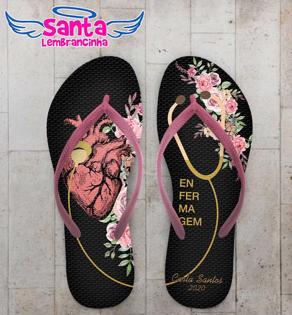 Chinelo Formatura Enfermagem por Amor Personalizado COD 8036