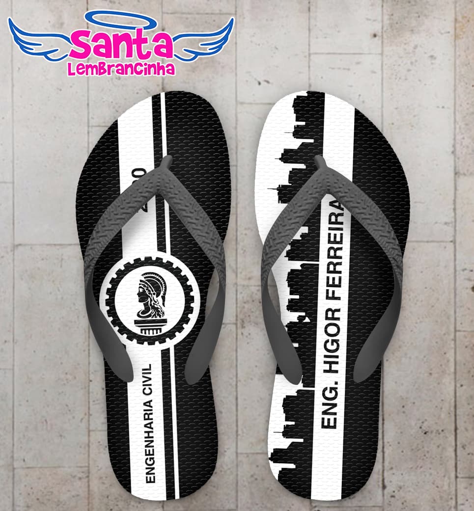 Chinelo Formatura Engenharia Civil Prédios Personalizado COD 8003