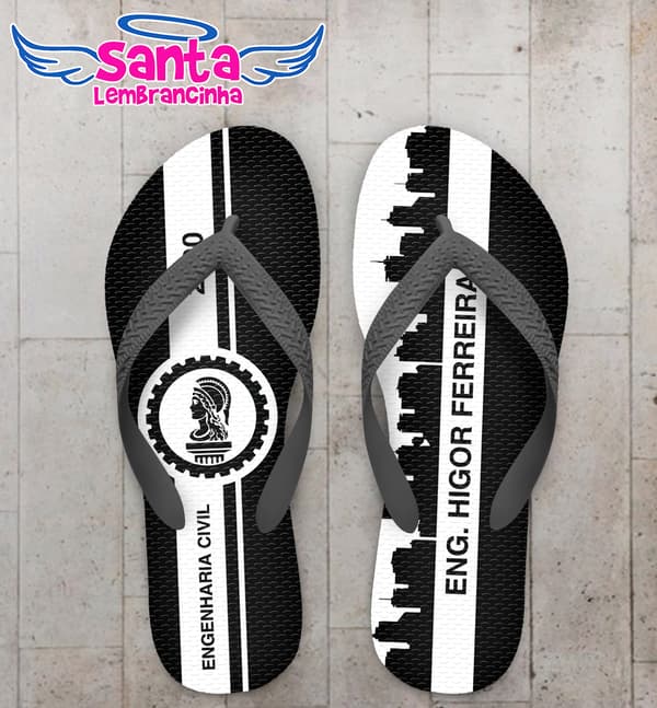 Chinelo Formatura Engenharia Civil Prédios Personalizado COD 8003