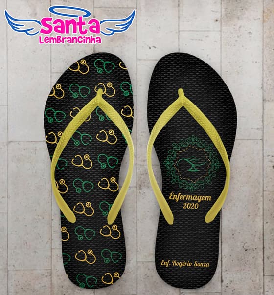 Chinelo Formatura Enfermagem Estetoscópios Personalizado COD 8037