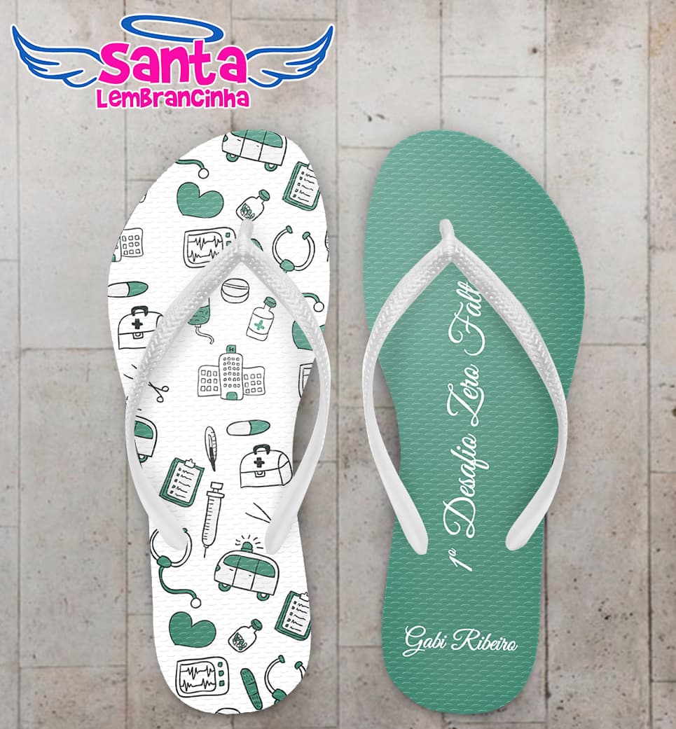 Chinelo Formatura Medicina Verde Personalizado COD 8038