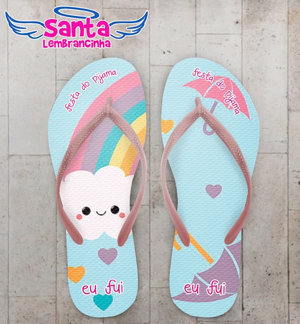 Chinelo Infantil Arco-íris Personalizado COD 8068