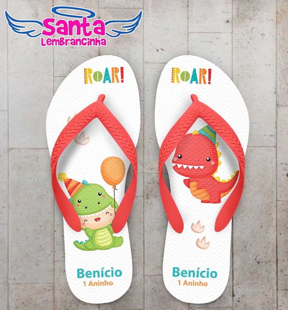 Chinelo Infantil Dinossauro Baby Personalizado COD 8080