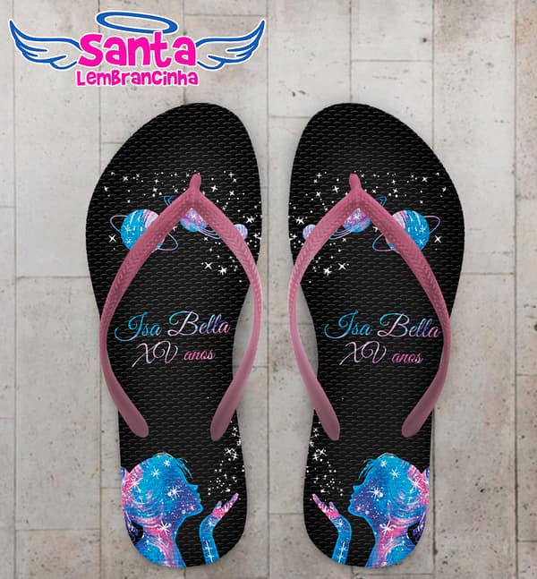 Chinelo Infantil Galáxia e Planetas Personalizado COD 8067